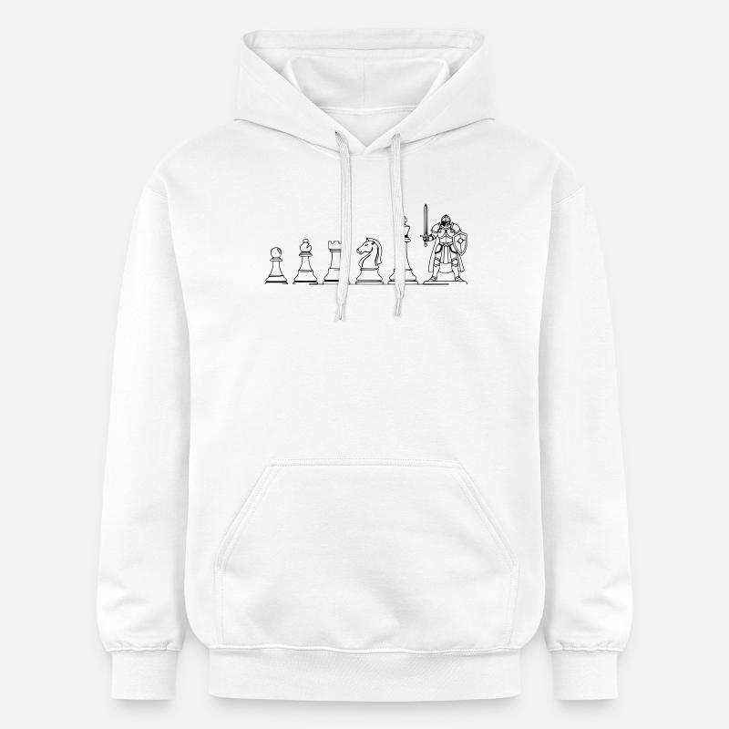 Spielfigur Brettspiel Evolution: Lustiges Design - Gildan Unisex Softstyle® Midweight Hoodie - Weiß