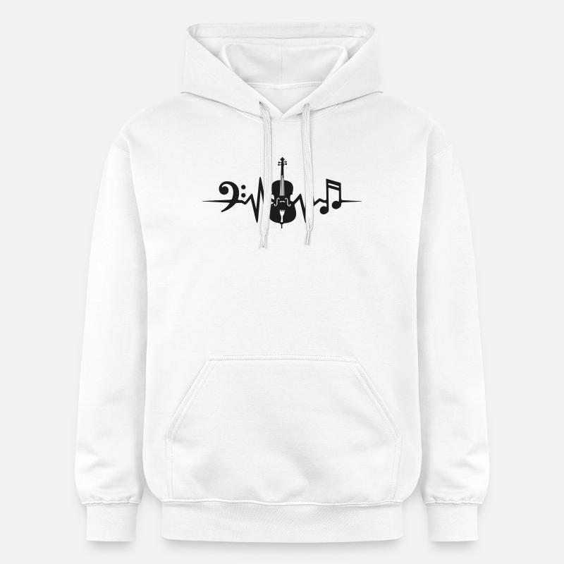 Violoncelle Heartbeat Violoncelle Violoncelle - Sweat à capuche Softstyle® Gildan Unisexe - blanc