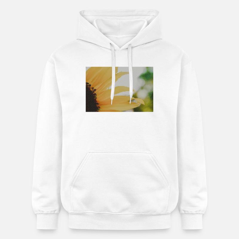 Tournesol Gros plan Jaune Orange - Sweat à capuche Softstyle® Gildan Unisexe - blanc
