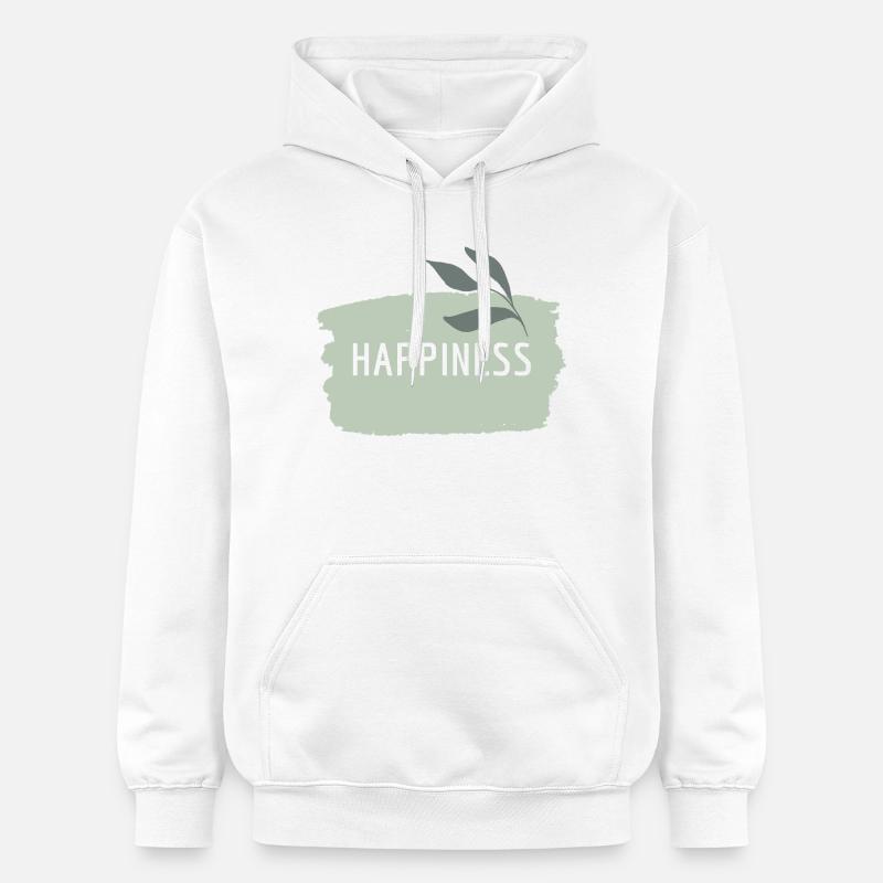 Bonheur - Bonheur, pleine conscience, joie - Sweat à capuche Softstyle® Gildan Unisexe - blanc