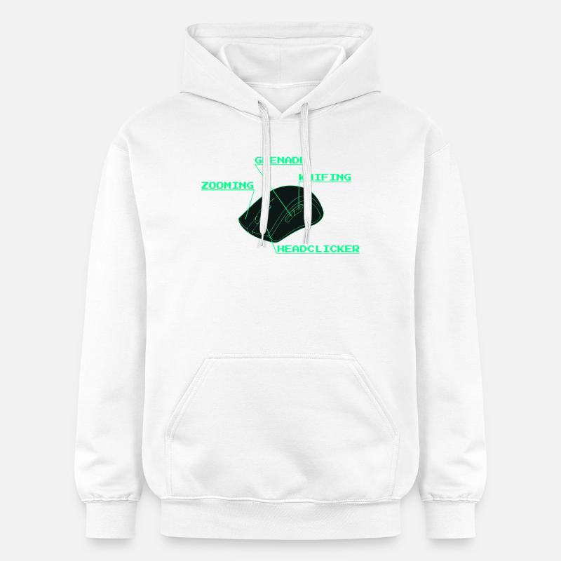 Headclicker Gaming Blueprint Neon Design - Sweat à capuche Softstyle® Gildan Unisexe - blanc