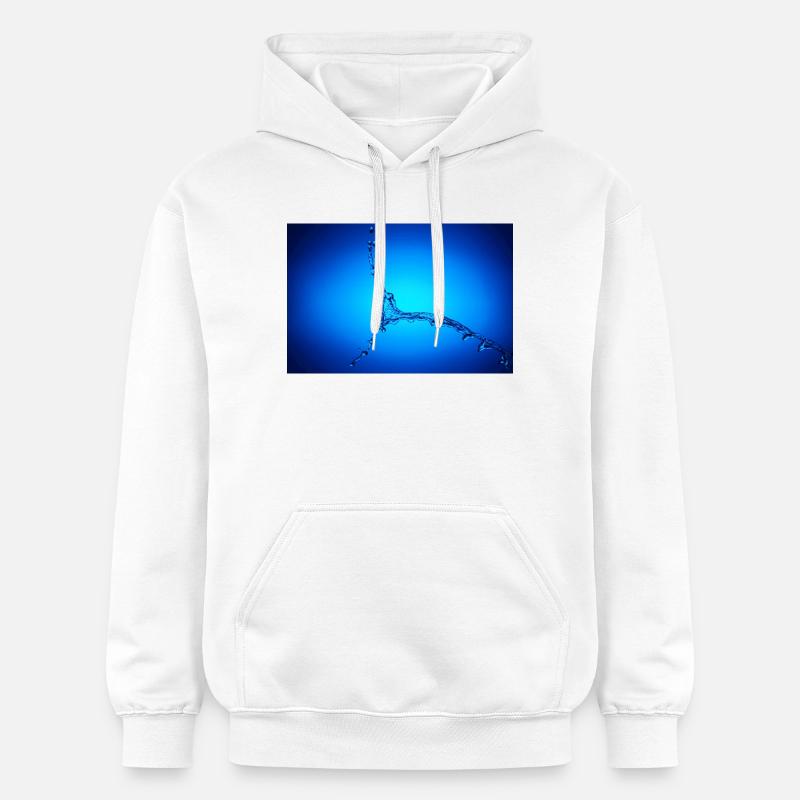 Éclaboussure d’eau bleue #2 - Sweat à capuche Softstyle® Gildan Unisexe - blanc