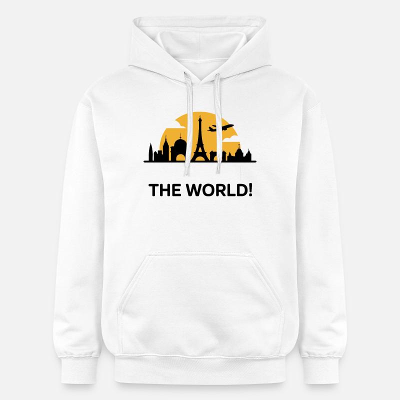 TOURISTES Explorez le monde Silhouette - Sweat à capuche Softstyle® Gildan Unisexe - blanc