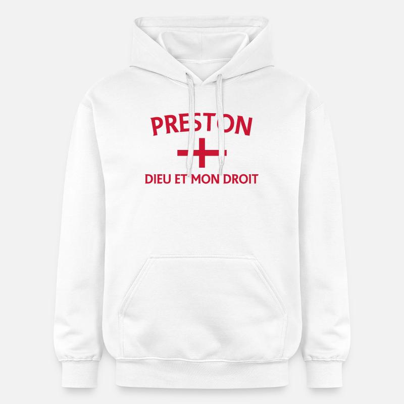 Écusson Preston Angleterre avec devise - Sweat à capuche Softstyle® Gildan Unisexe - blanc