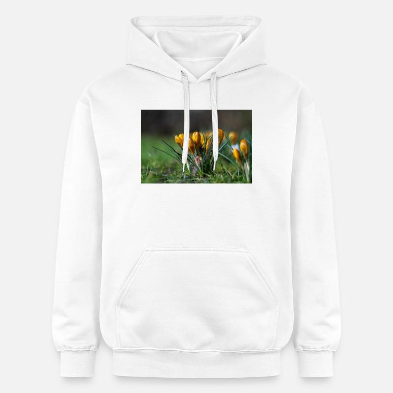 Gros plan de fleurs - Sweat à capuche Softstyle® Gildan Unisexe - blanc