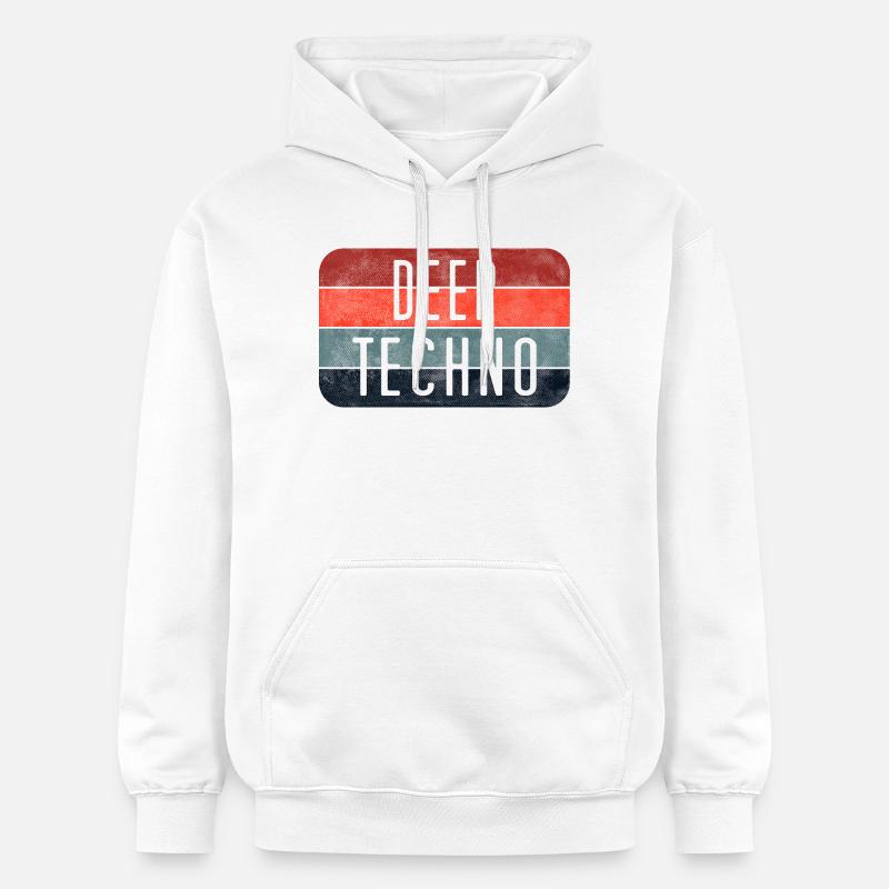 Deep Techno Gradient Stripes - Gildan Unisex Softstyle® Midweight Hoodie - white