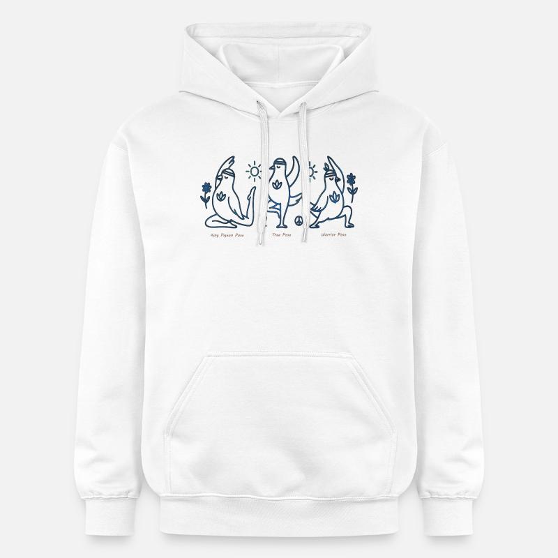 Trois Pingouins en Yoga Boho Peace - Sweat à capuche Softstyle® Gildan Unisexe - blanc