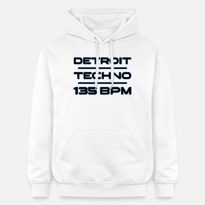 Techno de Détroit 135 BPM - Sweat à capuche Softstyle® Gildan Unisexe - blanc