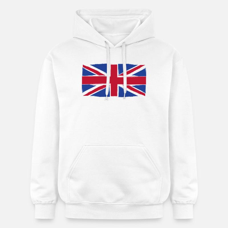 Art du drapeau Grunge Union Jack - Sweat à capuche Softstyle® Gildan Unisexe - blanc