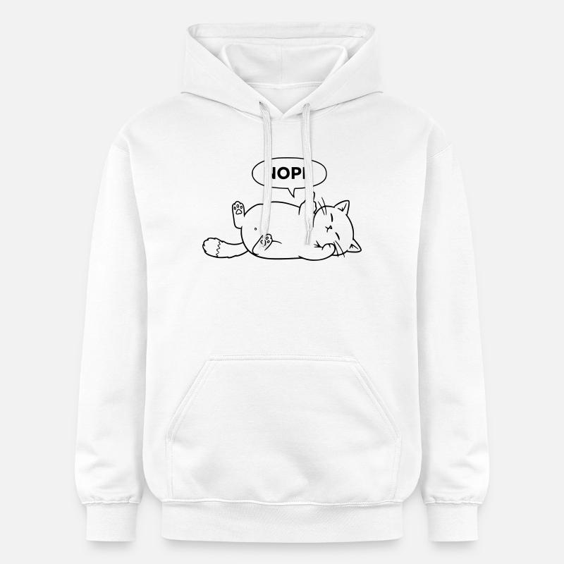Chat non | Déclaration sarcastique de chat - Sweat à capuche Softstyle® Gildan Unisexe - blanc