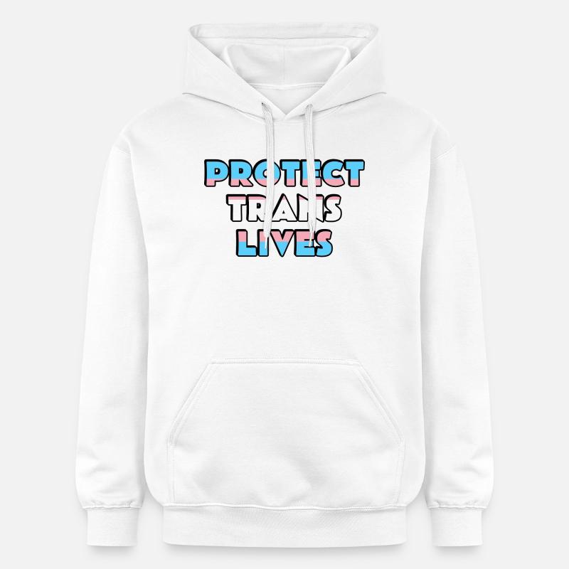 Protéger les vies trans - Sweat à capuche Softstyle® Gildan Unisexe - blanc