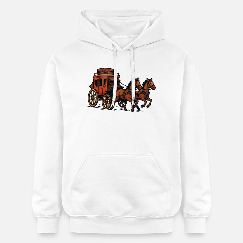 Scène de calèche - Sweat à capuche Softstyle® Gildan Unisexe - blanc