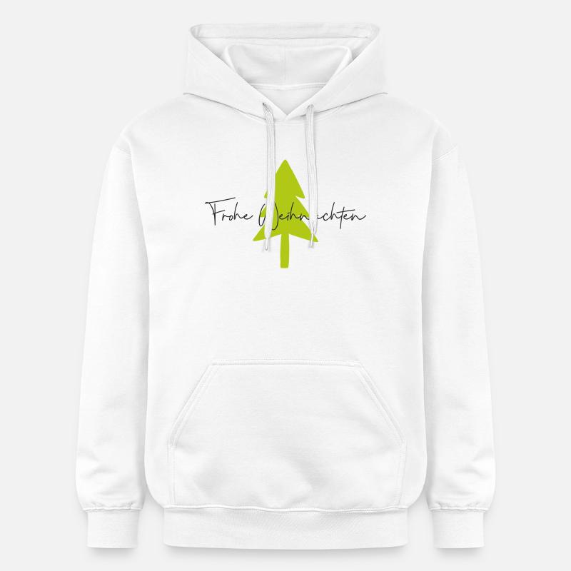 Lettrage d’arbre de Noël vert brillant - Sweat à capuche Softstyle® Gildan Unisexe - blanc