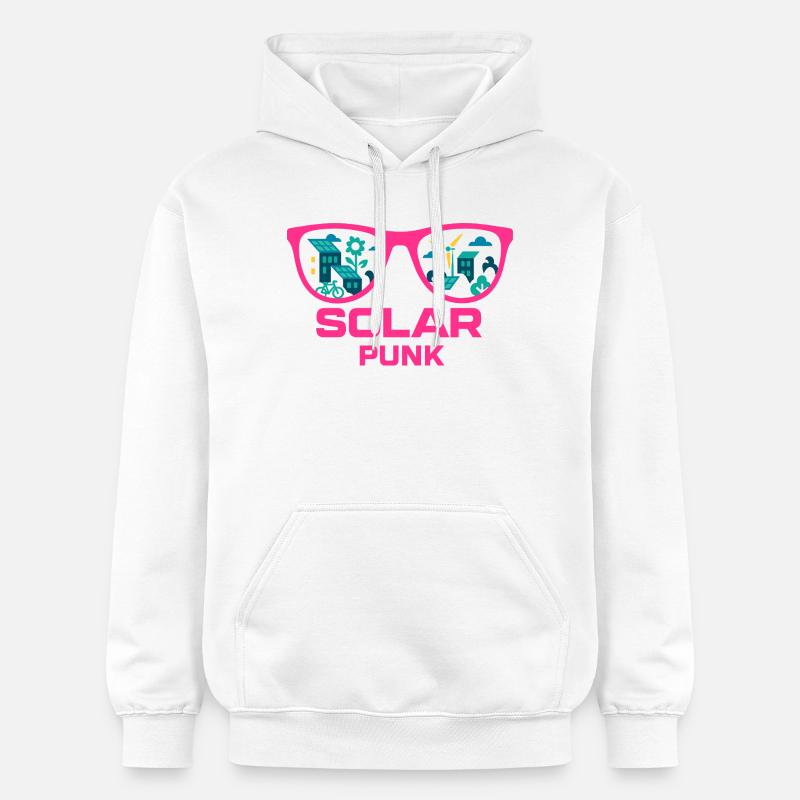 Solarpunk Vision - Sweat à capuche Softstyle® Gildan Unisexe - blanc