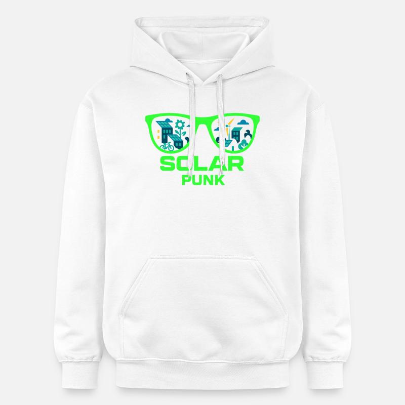 Solarpunk Vision - Sweat à capuche Softstyle® Gildan Unisexe - blanc