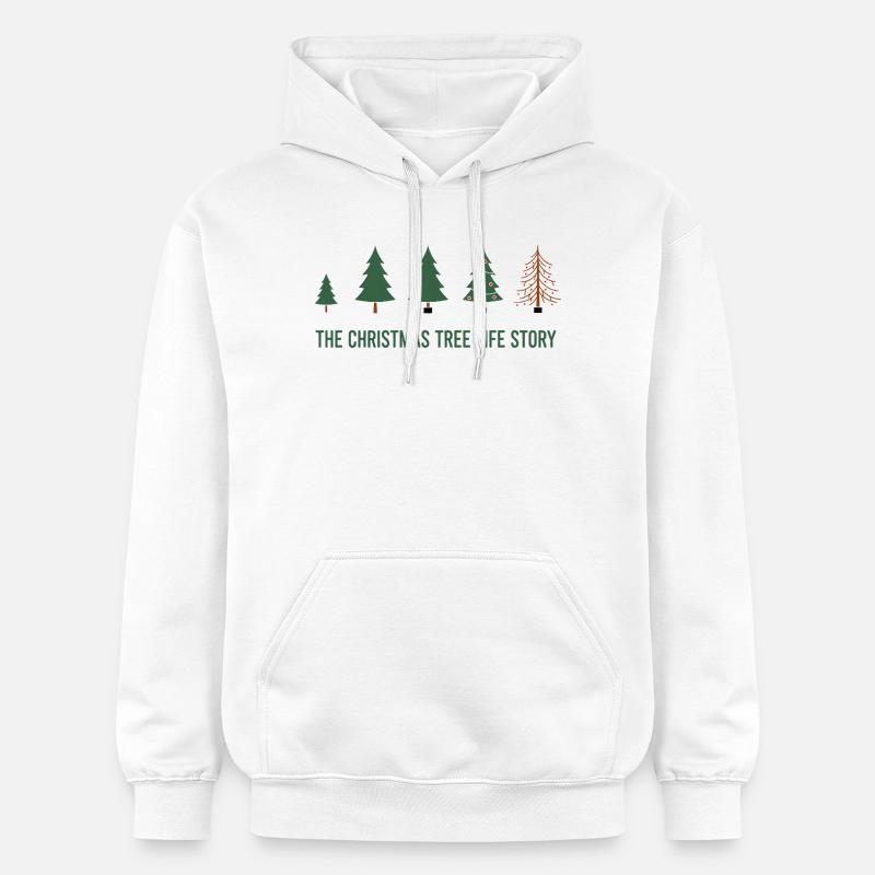 Christmas Tree Evolution – Funny Xmas Design - Gildan Unisex Softstyle® Midweight Hoodie - white