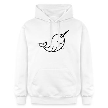 Narwal - Gildan Unisex Softstyle® Midweight Hoodie - Weiß - Vorne - Liana (172cm) & Jaron (178cm)