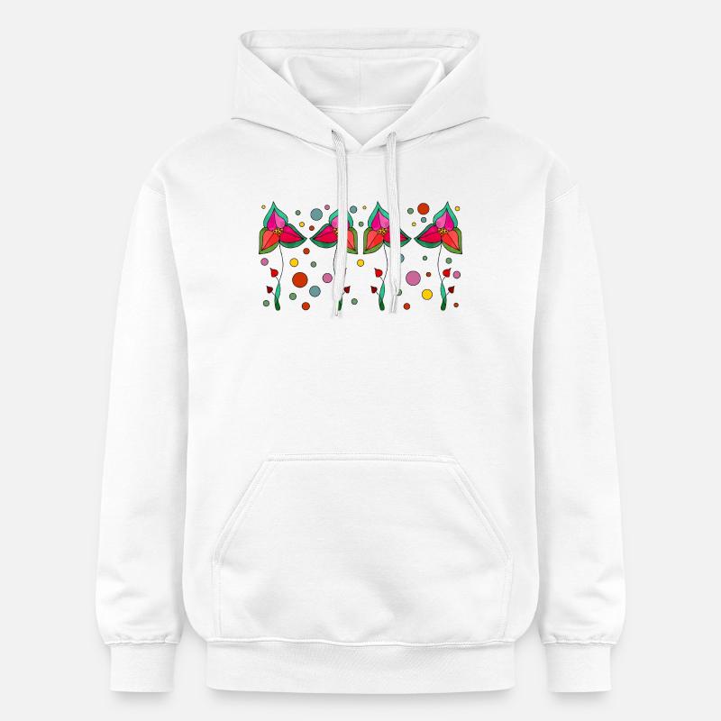 Fleur - Sweat à capuche Softstyle® Gildan Unisexe - blanc