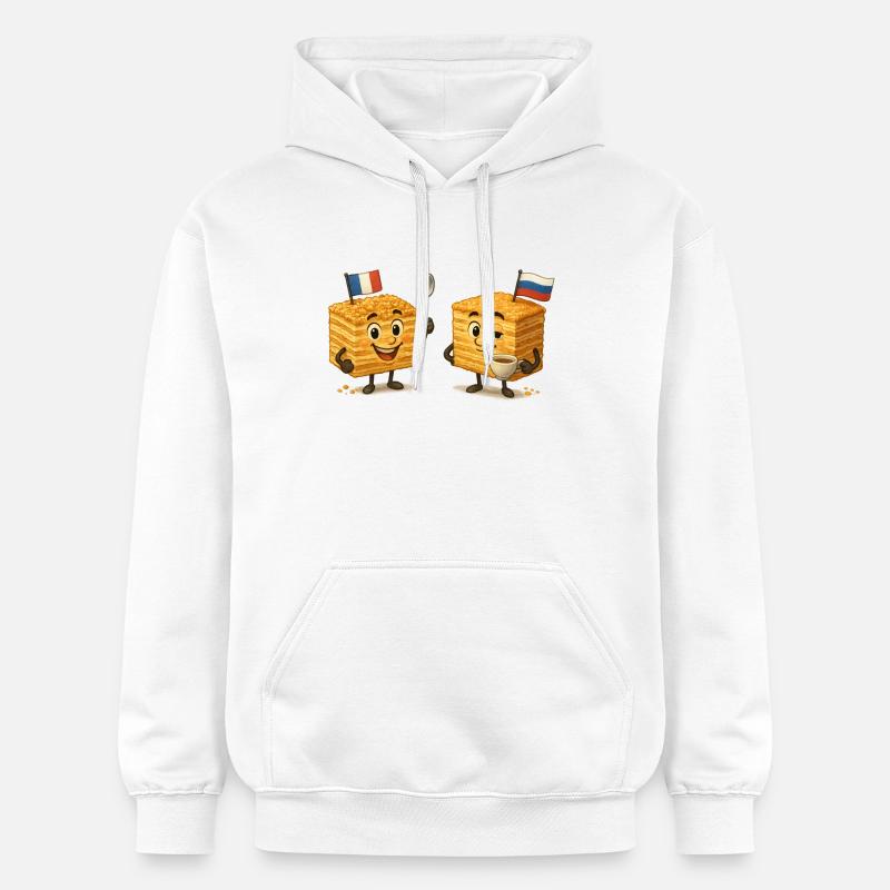 Drapeaux Mille-Feuille contre Napoléon russe - Sweat à capuche Softstyle® Gildan Unisexe - blanc