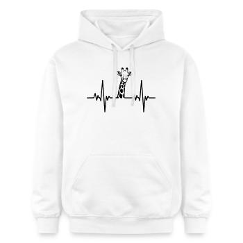 Giraffe Herzschlag Safari Design - Gildan Unisex Softstyle® Midweight Hoodie - Weiß - Vorne - Liana (172cm) & Jaron (178cm)