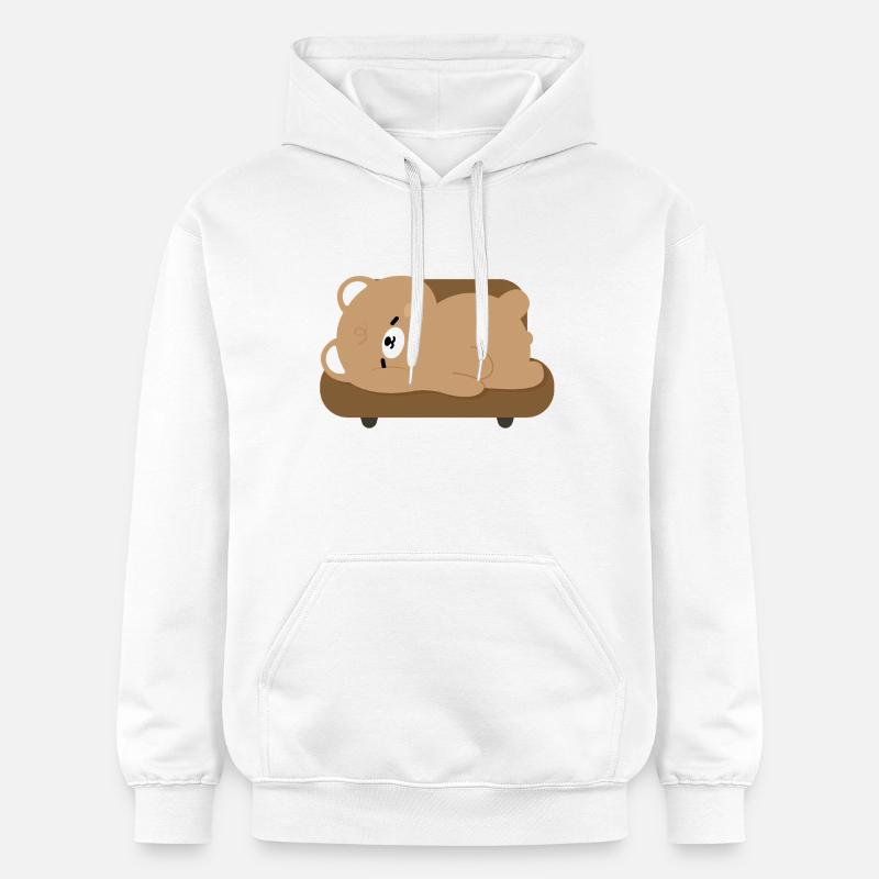 Ours polaire fatigué sur le canapé - Sweat à capuche Softstyle® Gildan Unisexe - blanc