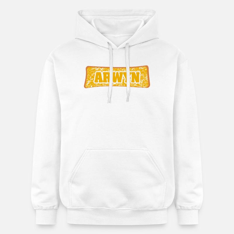 Arwyn Graffiti Nom Imprimé - Sweat à capuche Softstyle® Gildan Unisexe - blanc