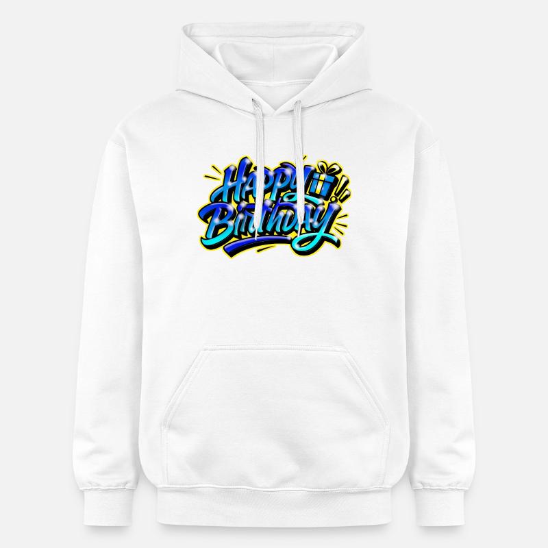 Joyeux Anniversaire Graffiti - Sweat à capuche Softstyle® Gildan Unisexe - blanc