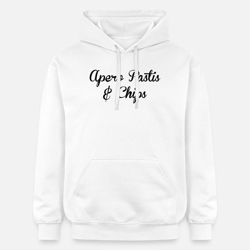 apéro pastis et chips - Alcool - Sweat à capuche Softstyle® Gildan Unisexe - blanc