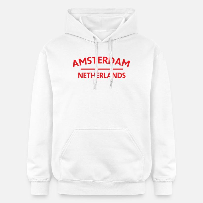 Textdesign Amsterdam – Pays-Bas - Sweat à capuche Softstyle® Gildan Unisexe - blanc