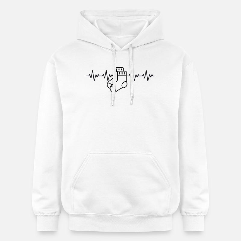 Chaussettes blanches Aargau ECG Rythme cardiaque - Sweat à capuche Softstyle® Gildan Unisexe - blanc