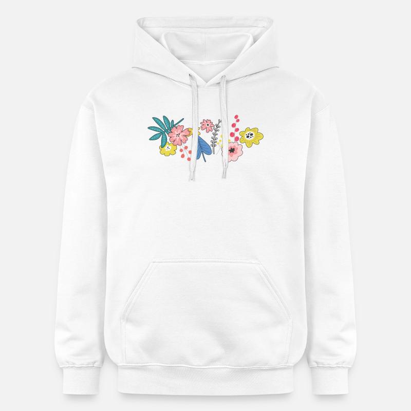 Vrille de fleur - Sweat à capuche Softstyle® Gildan Unisexe - blanc