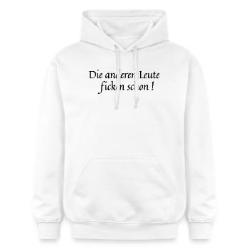 Les autres personnes - Sweat à capuche Softstyle® Gildan Unisexe - blanc - Devant - Liana (172cm) & Jaron (178cm)