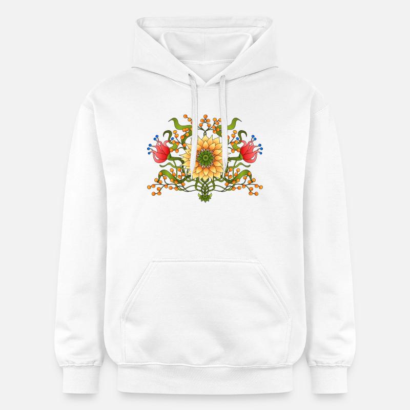 Fleur - Sweat à capuche Softstyle® Gildan Unisexe - blanc
