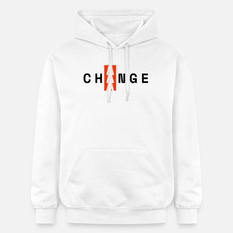 CHANGEMENT – Conception minimale - Sweat à capuche Softstyle® Gildan Unisexe - blanc