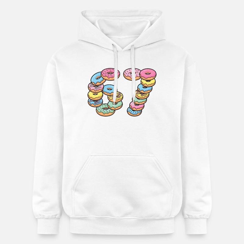 Pastel Donut Stack 67 Muster - Gildan Unisex Softstyle® Midweight Hoodie - Weiß