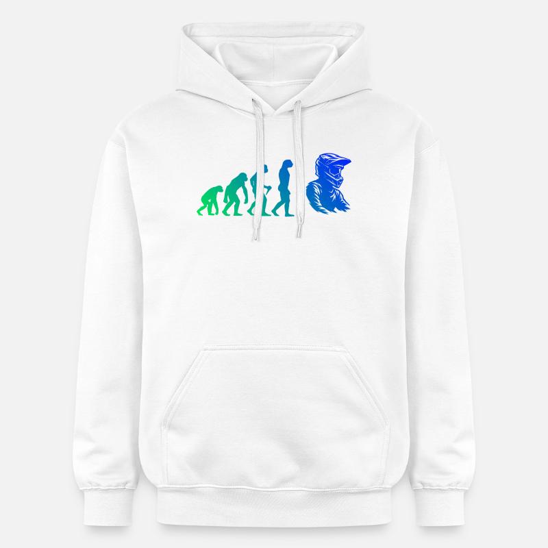 Attention fans de motocross, déclaration simple - Sweat à capuche Softstyle® Gildan Unisexe - blanc