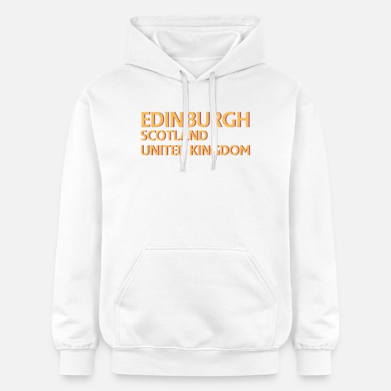 Édimbourg – Écosse Textdesign - Sweat à capuche Softstyle® Gildan Unisexe - blanc