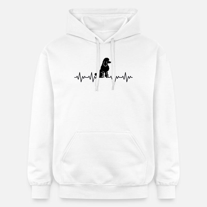ECG du caniche Battement de cœur - Sweat à capuche Softstyle® Gildan Unisexe - blanc