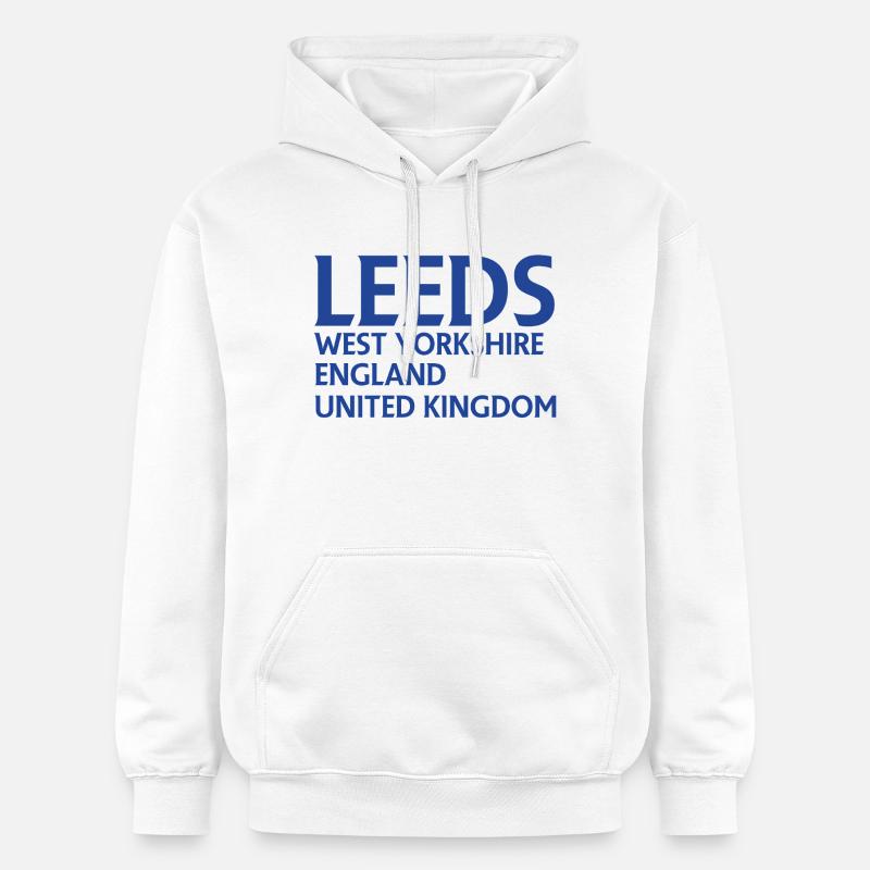 Leeds – Angleterre Conception des paroles - Sweat à capuche Softstyle® Gildan Unisexe - blanc