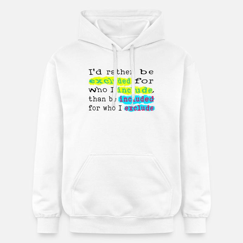 Incluez, n’excluez pas ! - Sweat à capuche Softstyle® Gildan Unisexe - blanc