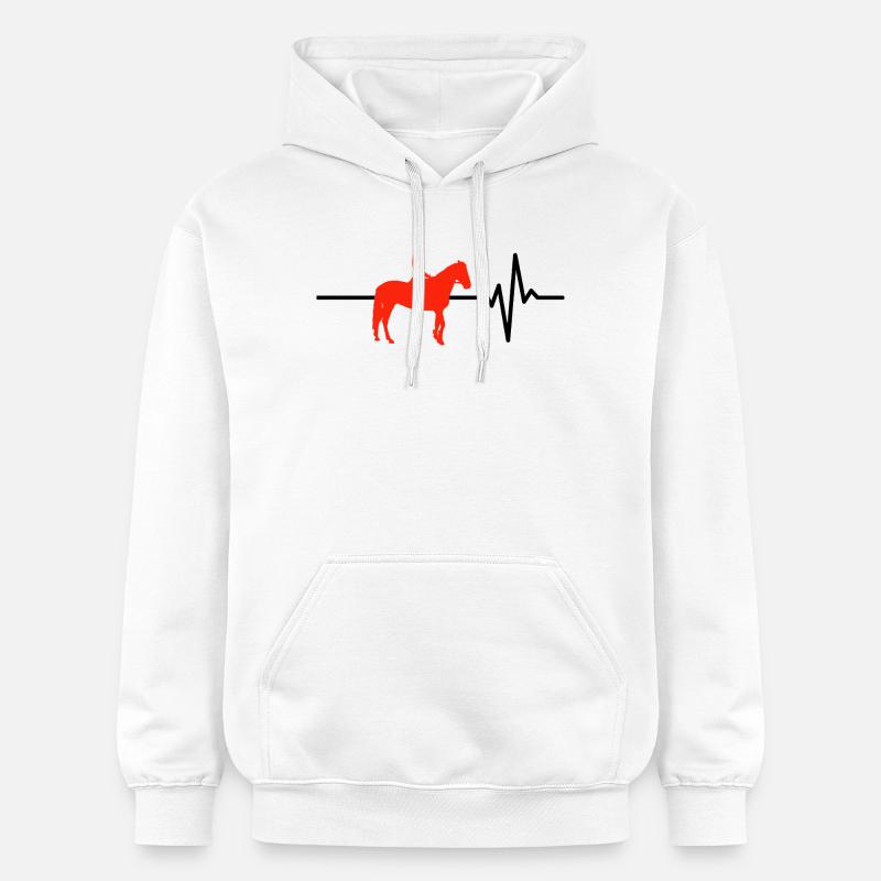 Heartbeat Riding – Cheval dans le sang - Sweat à capuche Softstyle® Gildan Unisexe - blanc
