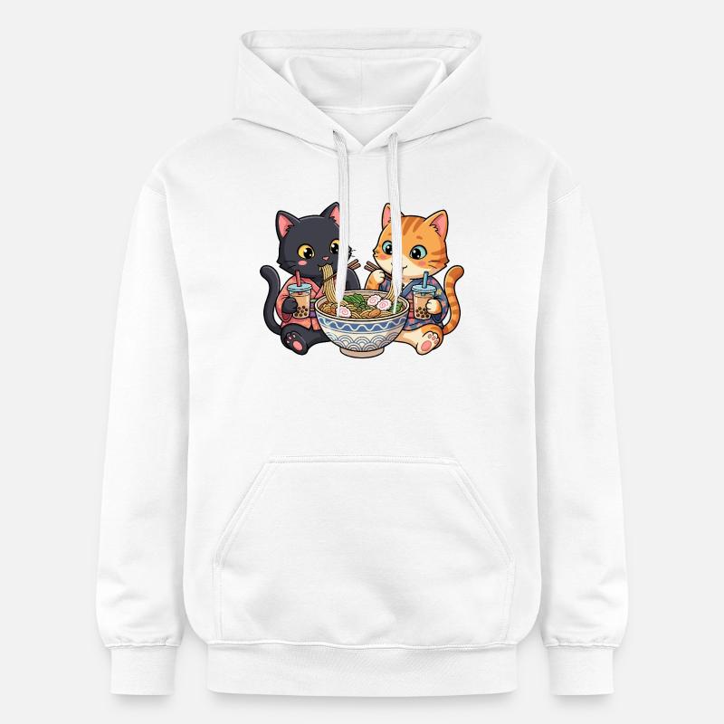 Bubble Tea Ramen pour chats - Sweat à capuche Softstyle® Gildan Unisexe - blanc