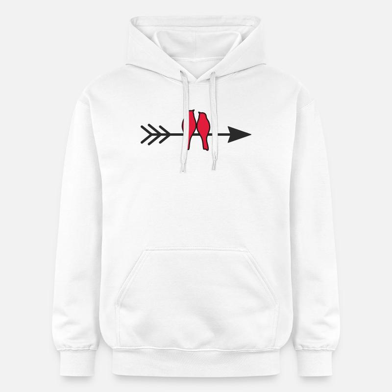 Oiseaux amoureux - Sweat à capuche Softstyle® Gildan Unisexe - blanc