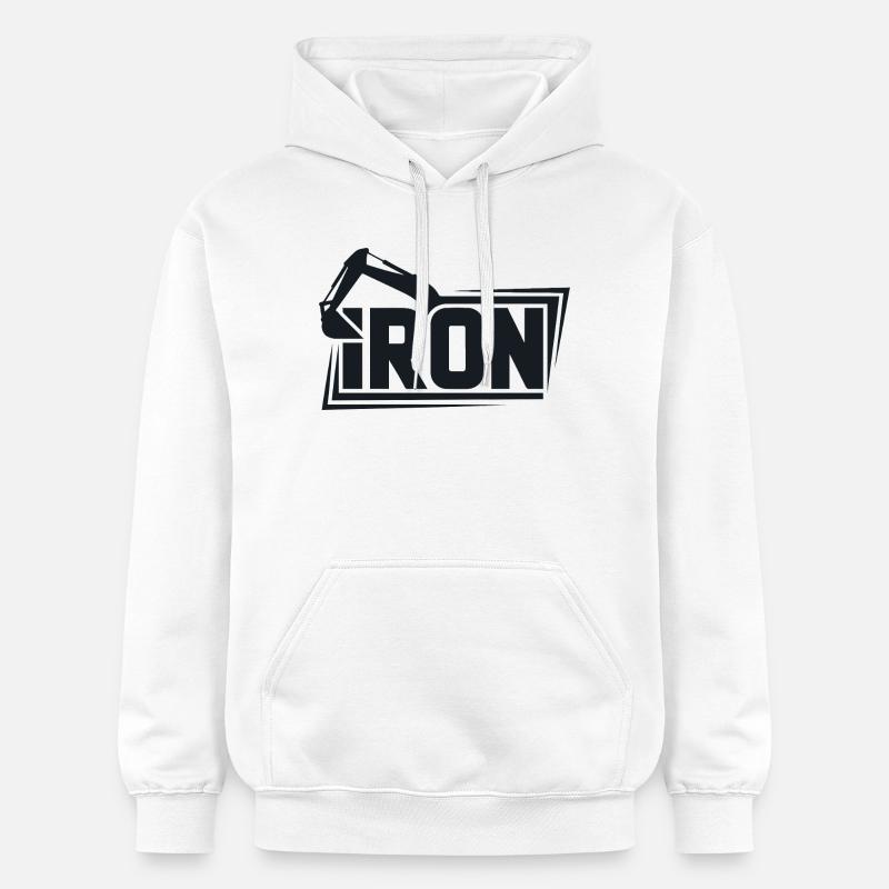 Iron Crane Bold Logo Tee - Sweat à capuche Softstyle® Gildan Unisexe - blanc