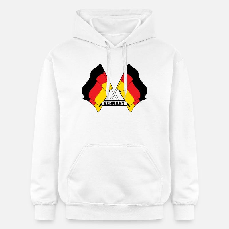 L’Allemagne a traversé les drapeaux - Sweat à capuche Softstyle® Gildan Unisexe - blanc