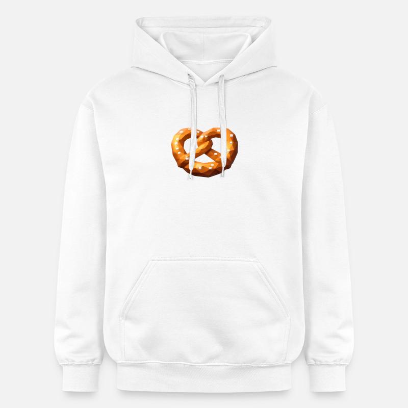 Low poly bretzel orange polygonal - Sweat à capuche Softstyle® Gildan Unisexe - blanc