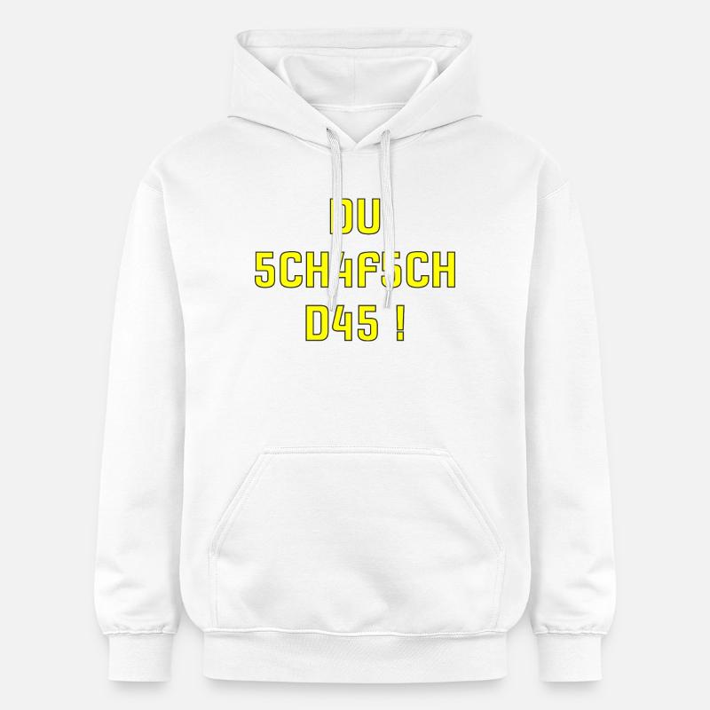 Motivation Shirt du schafsch das schweizerdeutsch - Sweat à capuche Softstyle® Gildan Unisexe - blanc