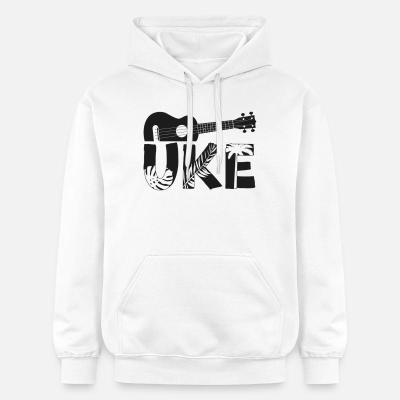 Ukulélé hawaïen uke uke - Sweat à capuche Softstyle® Gildan Unisexe - blanc
