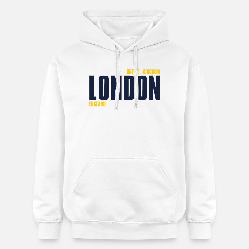 Londres – Angleterre Lyric Design - Sweat à capuche Softstyle® Gildan Unisexe - blanc