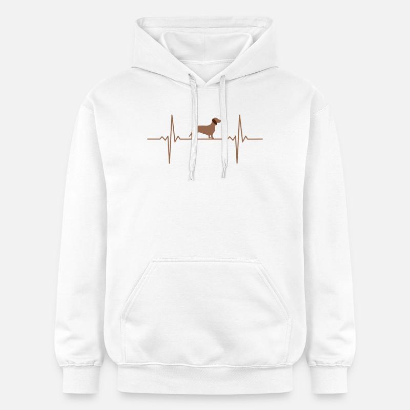Teckel Chien Battement de cœur Teckel - Sweat à capuche Softstyle® Gildan Unisexe - blanc